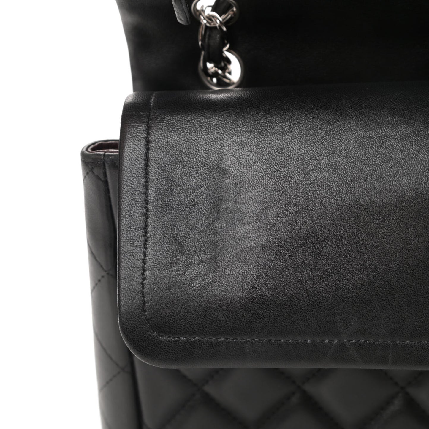 Lambskin Quilted Maxi Double Flap Black