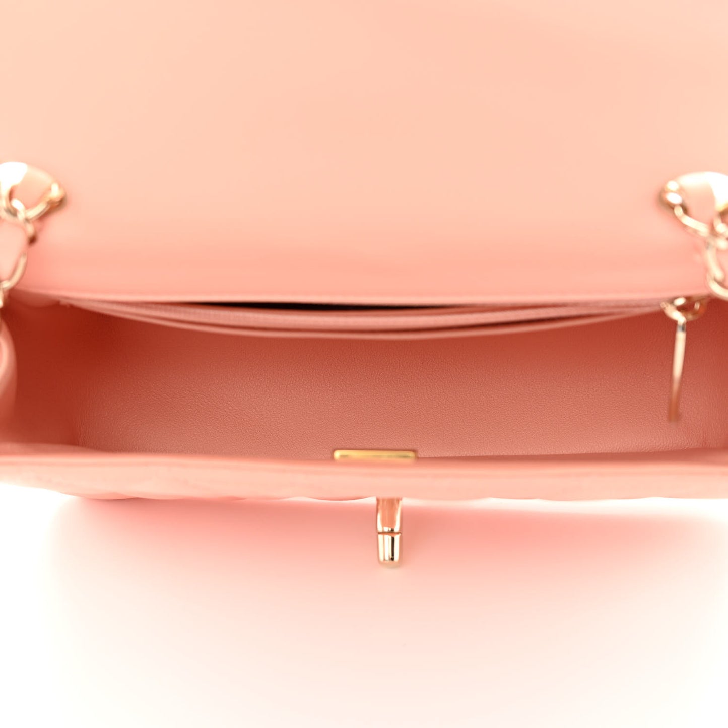 Lambskin Quilted Mini Rectangular Flap Light Pink