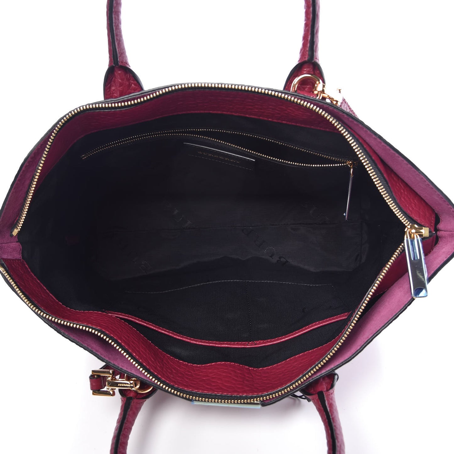 Heritage Grain Check Embossed Medium Dewsbury Tote Dark Plum