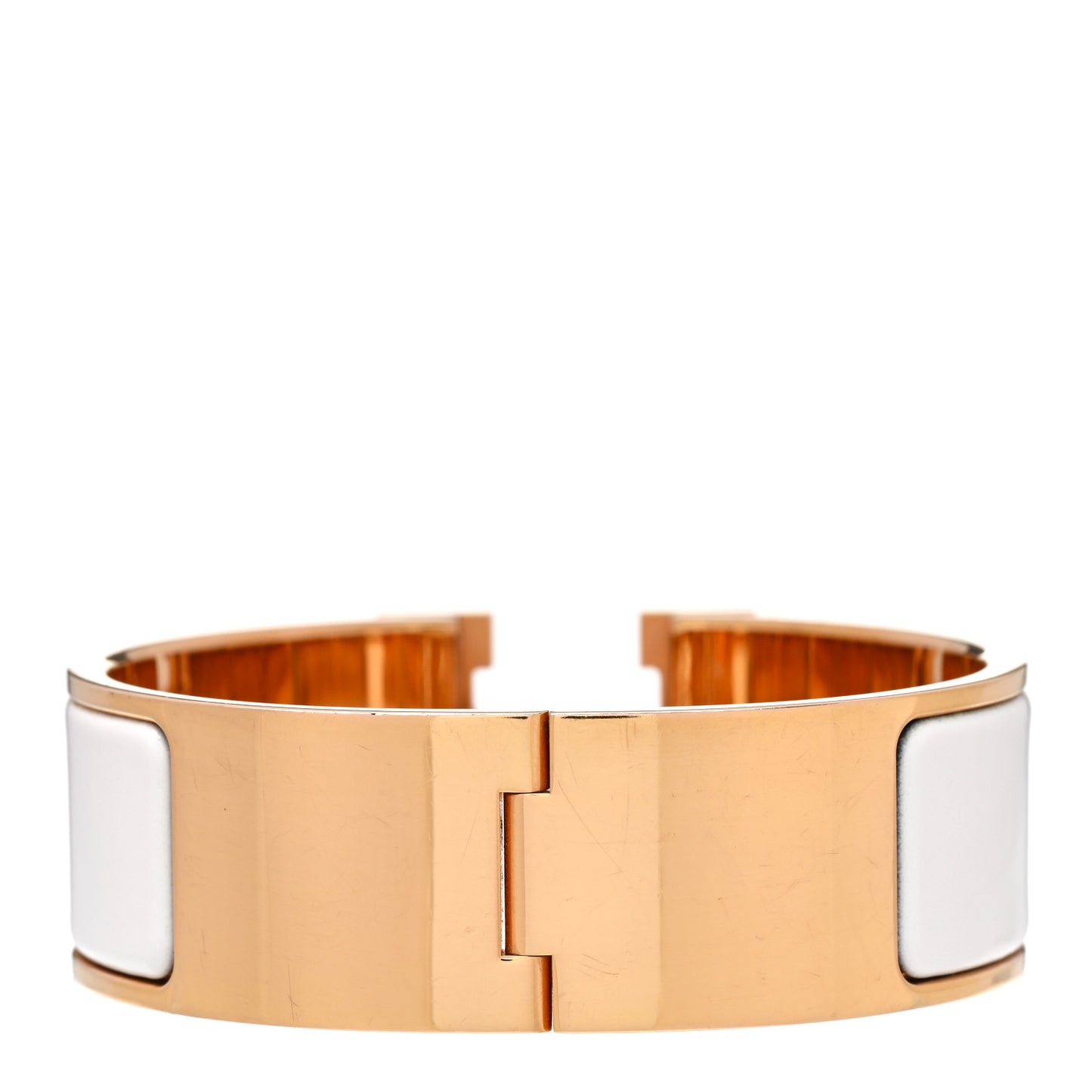 Enamel Wide Clic Clac H Bracelet GM White