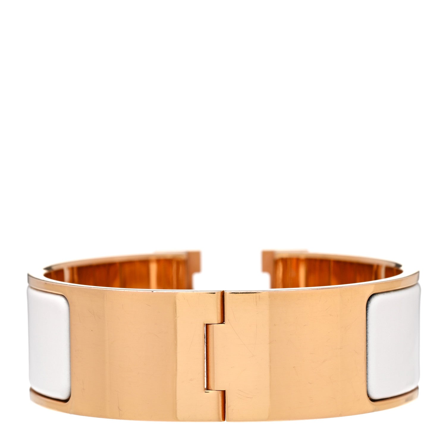 Hermes Enamel Wide Clic Clac H Bracelet GM White 3 of 5