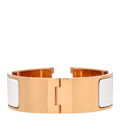 Hermes Enamel Wide Clic Clac H Bracelet GM White 3 of 5