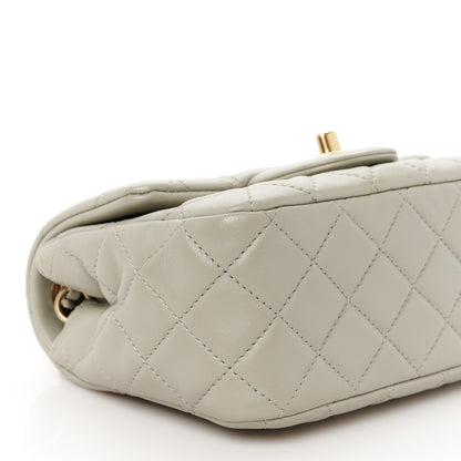 Chanel Lambskin Quilted Mini Pearl Crush Flap Light Grey 10 of 11