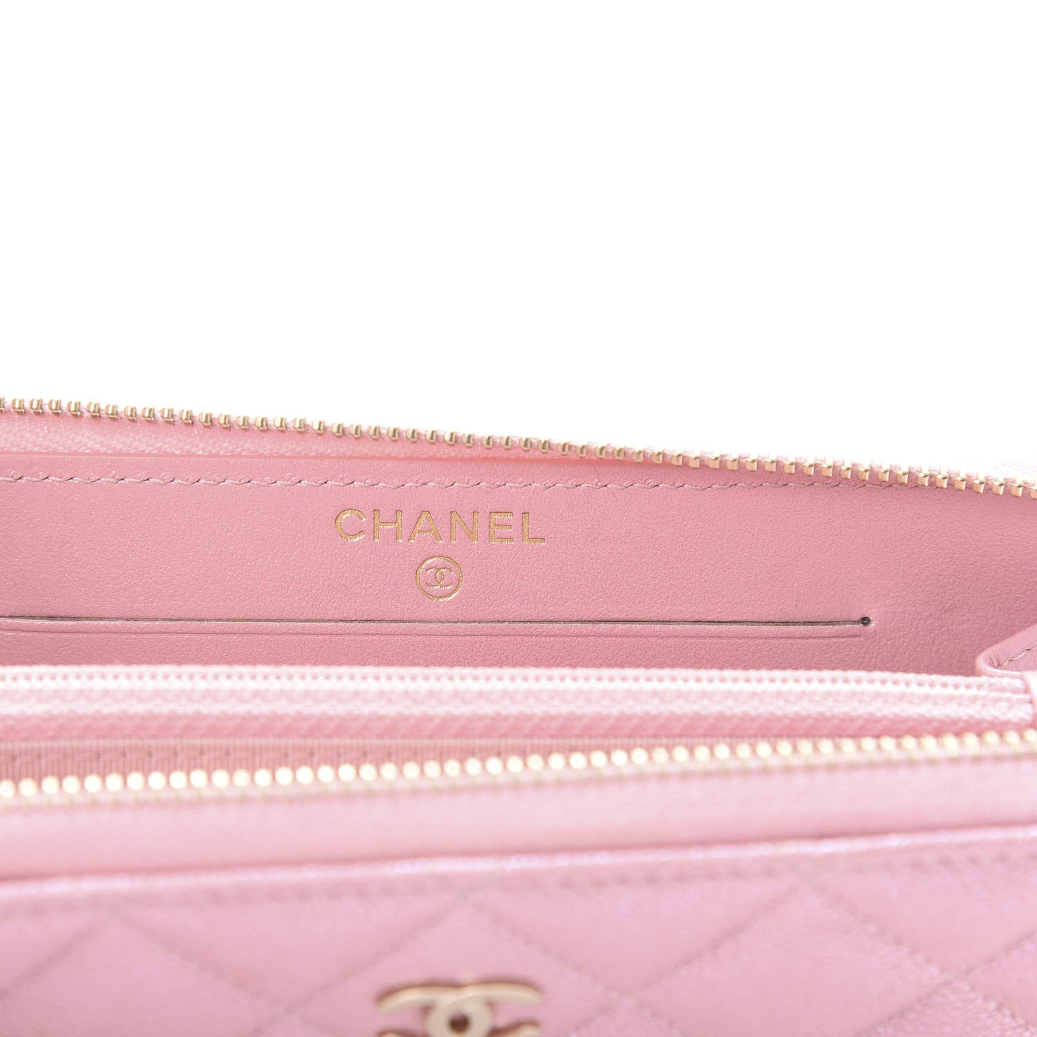 Chanel Iridescent Caviar Quilted Medium Zip Around Wallet Pink 6 of 9