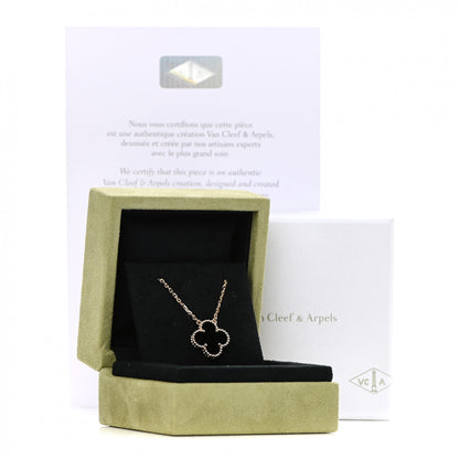 Van Cleef & Arpels 18K Yellow Gold Black Onyx Vintage Alhambra Pendant Necklace 7 of 7