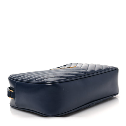 Saint Laurent Calfskin Matelasse Monogram Lou Camera Bag Navy 4 of 7