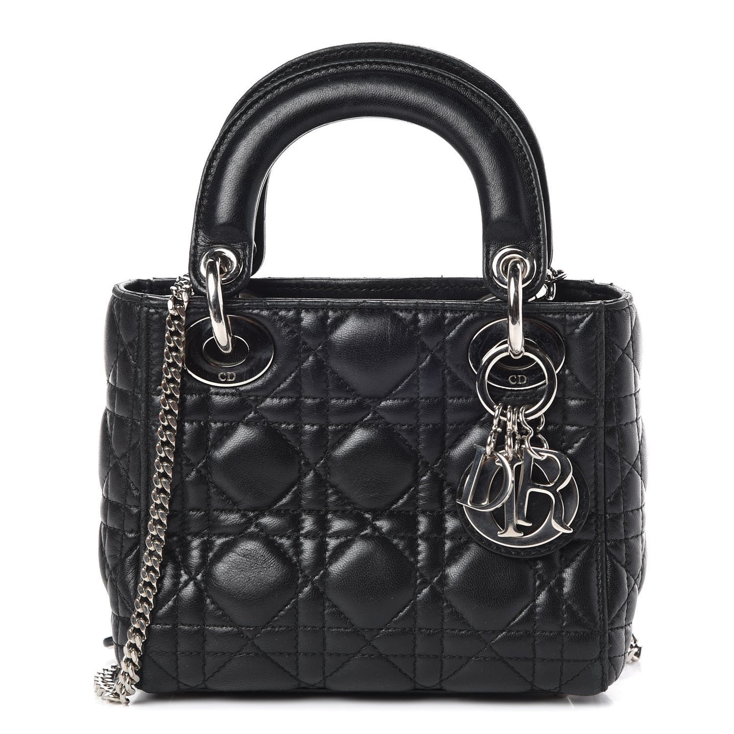 Lambskin Cannage Mini Lady Dior Black