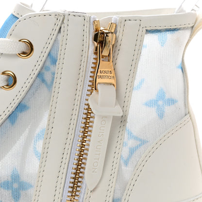 Louis Vuitton Technical Fabric Calfskin Monogram Printed Stellar Sneaker Boots 35.5 Blue 11 of 12