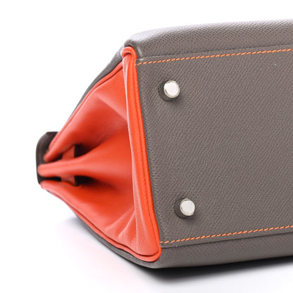Hermes Epsom Horseshoe Kelly Retourne 32 Etain Feu 7 of 8