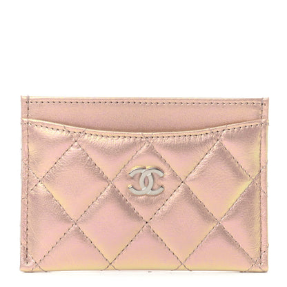 Chanel Iridescent Calfskin Quilted Card Holder Pink 1 of 8