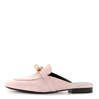Hermes Suede Goatskin Oz Mules 35.5 Rose Porcelaine 1 of 11