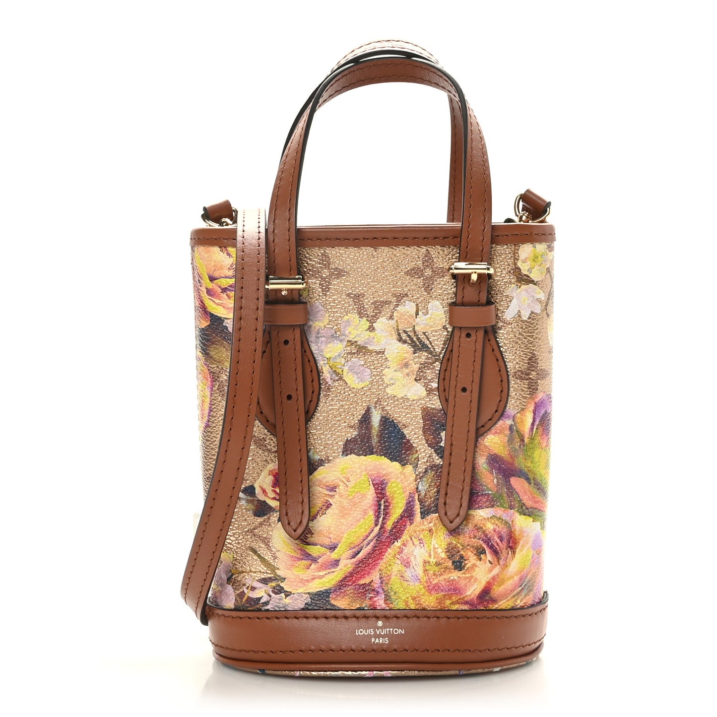 Metallic Monogram LV Garden Nano Bucket Bag Gold