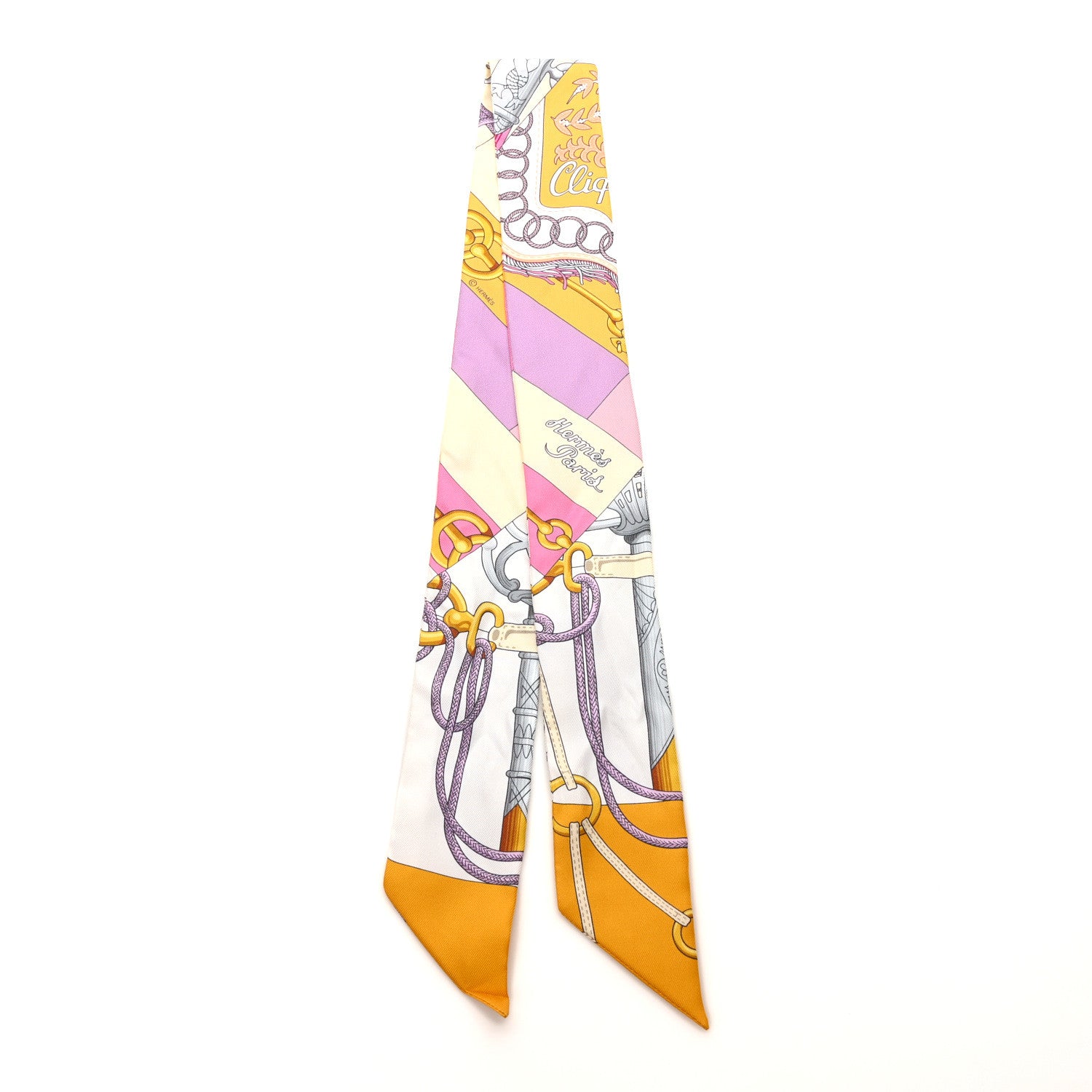 Hermes Silk Cliquetis Twilly Bouton D'Or Mauve 2 of 4