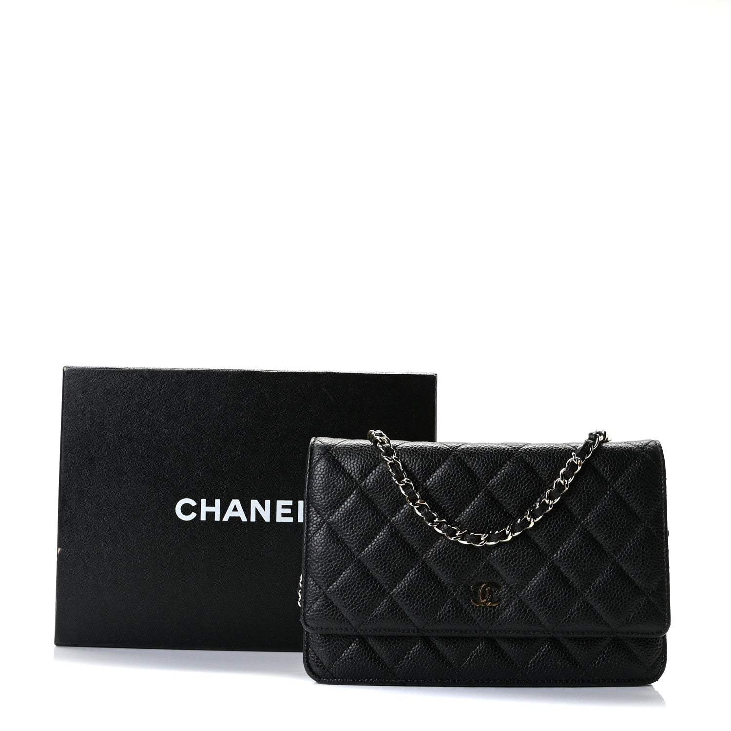 Chanel Caviar Quilted Wallet On Chain WOC Black 9 of 9