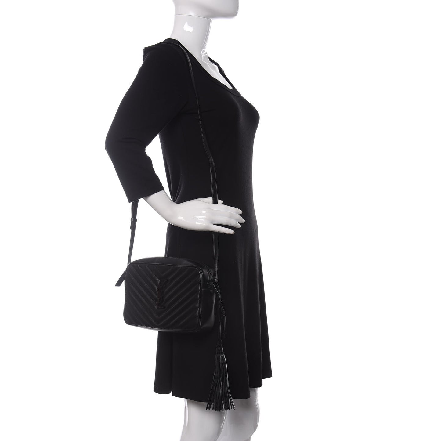 Calfskin Matelasse Monogram Lou Camera Bag Black