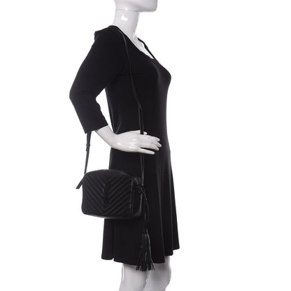 Saint Laurent Calfskin Matelasse Monogram Lou Camera Bag Black 2 of 9