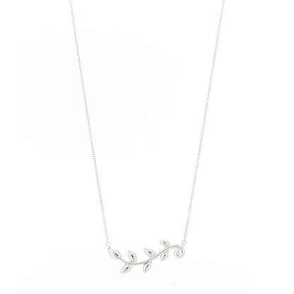 Tiffany Sterling Silver Paloma Picasso Olive Leaf Vine Pendant Necklace 1 of 5