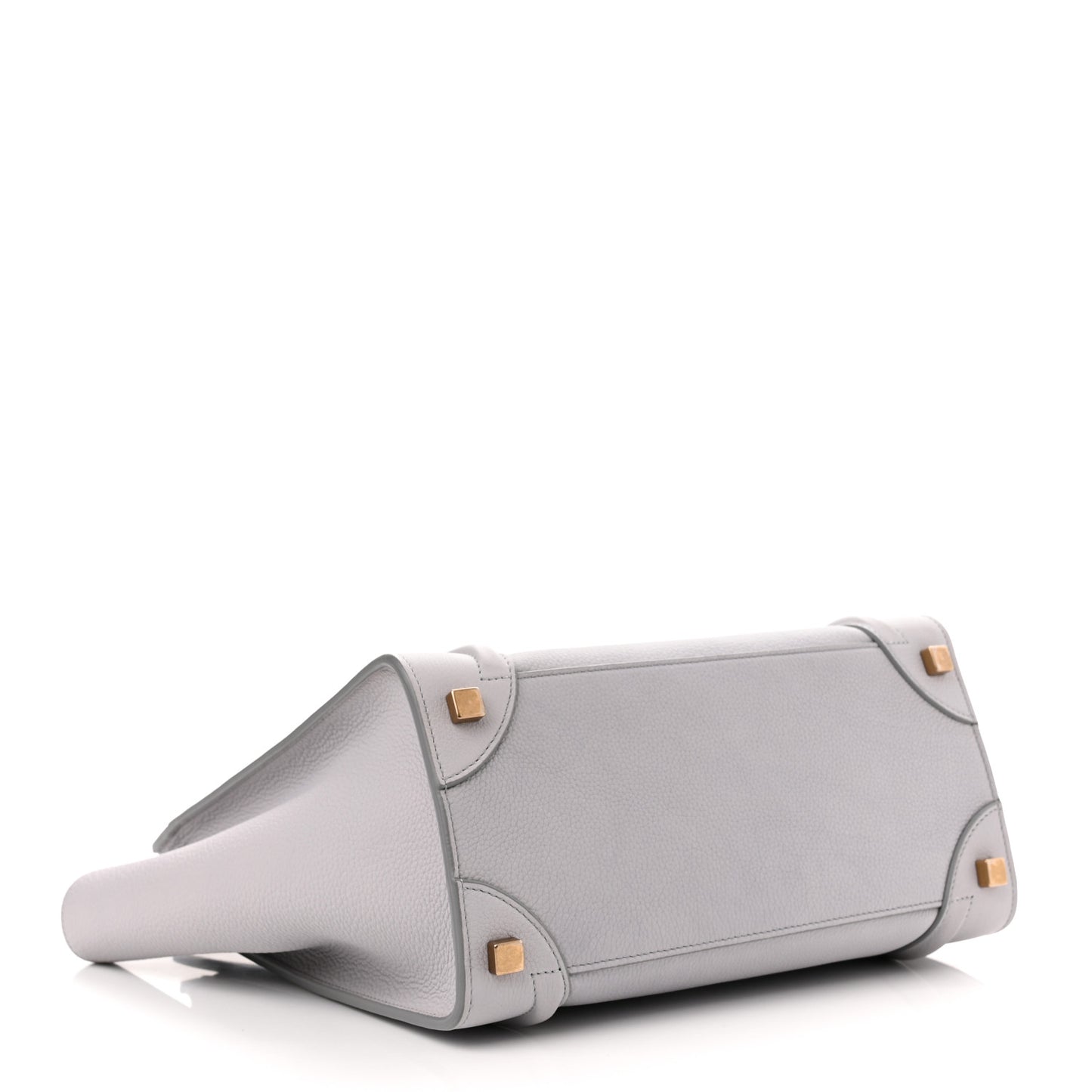 Drummed Calfskin Micro Luggage Light Grey