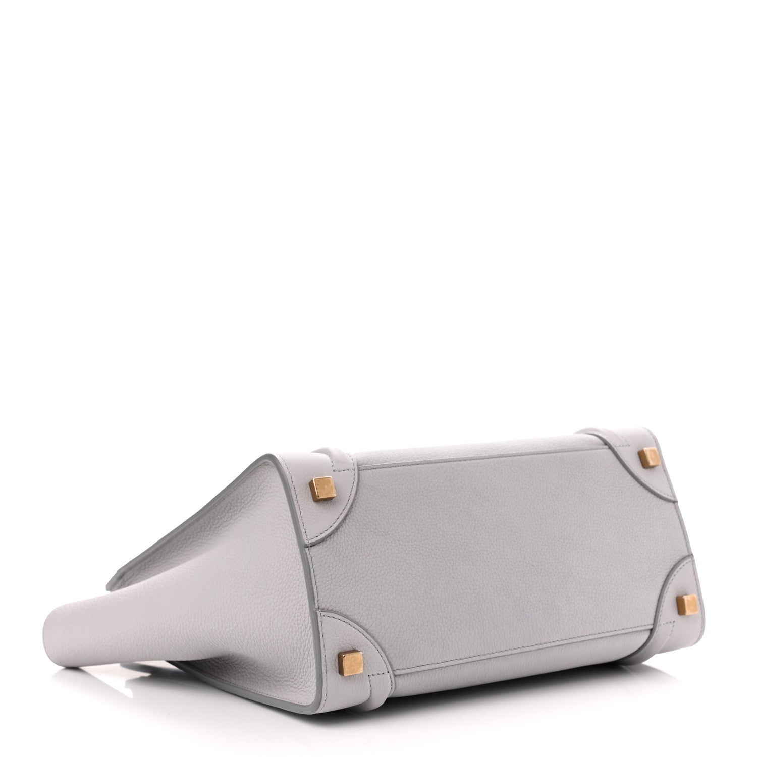 Celine Drummed Calfskin Micro Luggage Light Grey 4 of 10