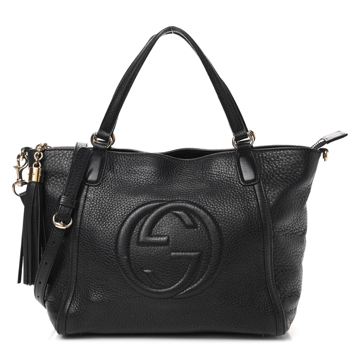Gucci Pebbled Calfskin Small Soho Top Handle Bag Black 1 of 14