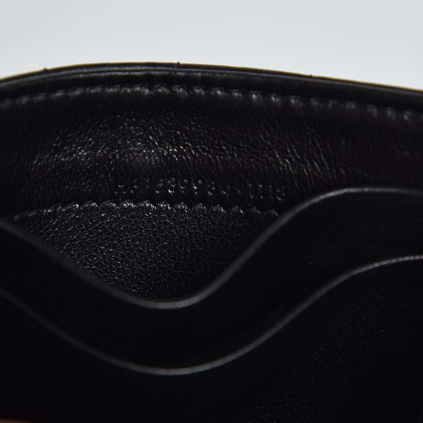 Lambskin Matelasse Monogram Vicky Tri-Fold Wallet Black