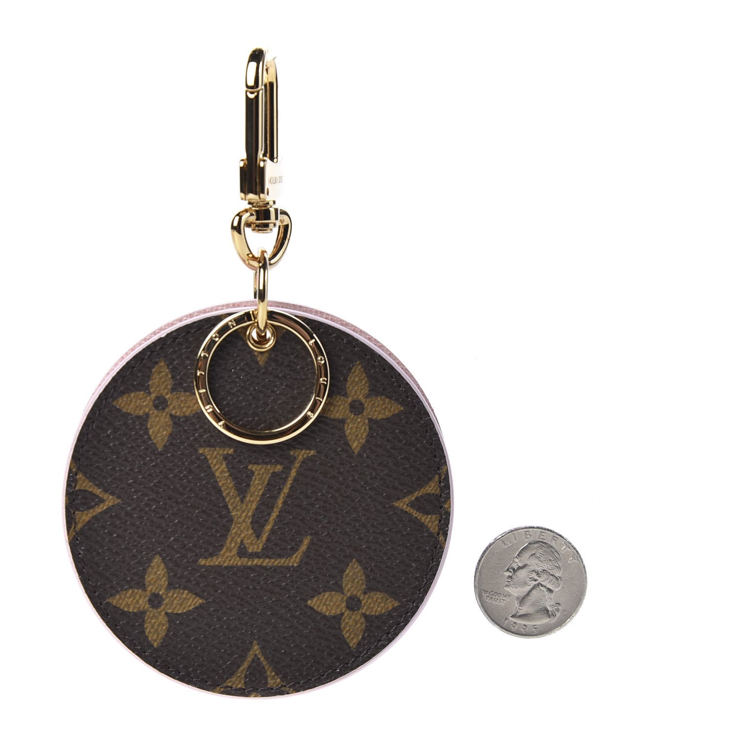 Monogram LV Mirror Bag Charm Key Holder Rose Ballerine