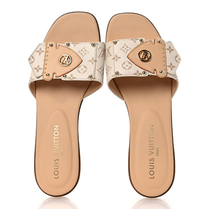 Louis Vuitton Monogram LV Frame Flat Mule 38.5 Dune Beige 2 of 11