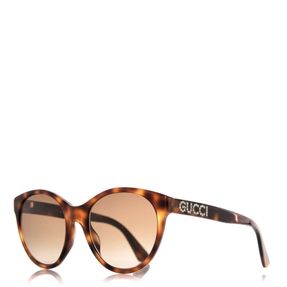 Gucci Round Frame Crystal Sunglasses GG 0419S Tortoiseshell 1 of 9
