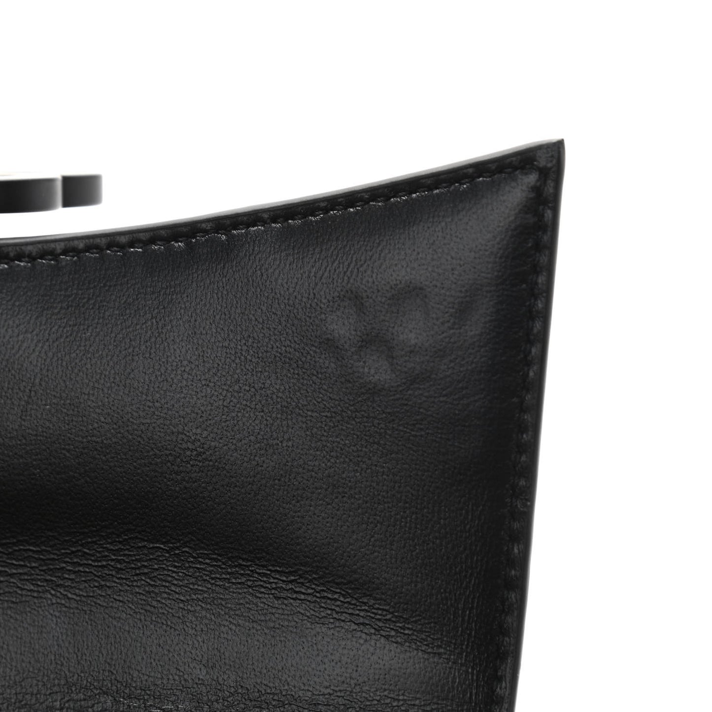 Shiny Calfskin Monochrome Crocodile Embossed Hourglass Top Handle Bag XS Black