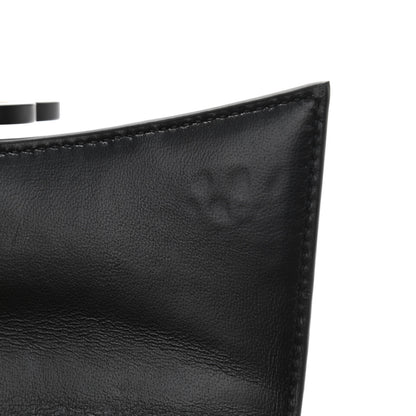 Balenciaga Shiny Calfskin Monochrome Crocodile Embossed Hourglass Top Handle Bag XS Black 8 of 12