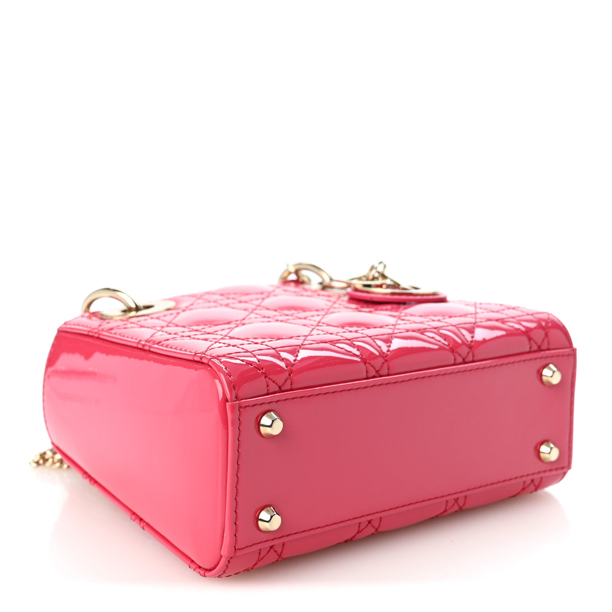 Patent Cannage Mini Lady Dior Pink