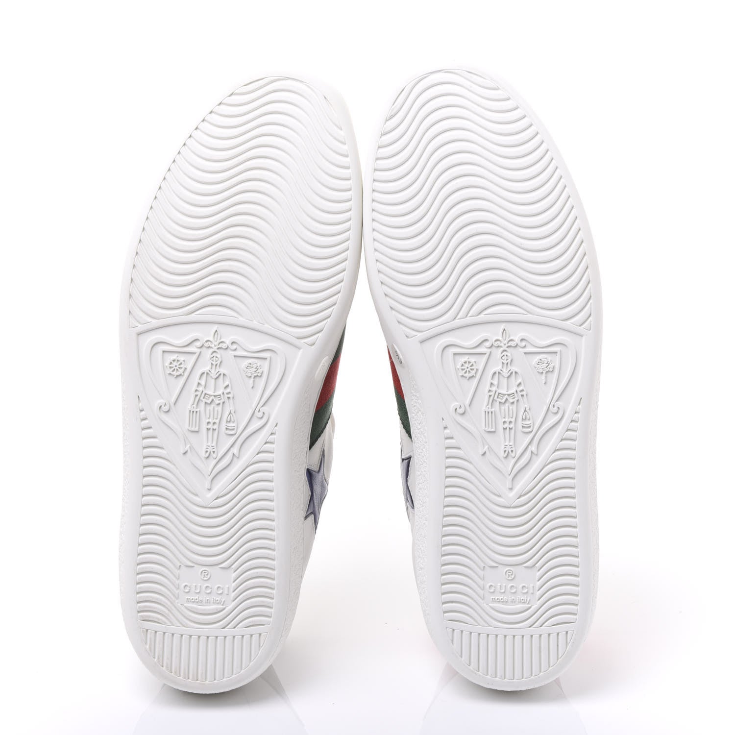 Gucci Calfskin Ayers Web Star Embroidered Mens Ace Sneakers 6.5 White Multi 5 of 9