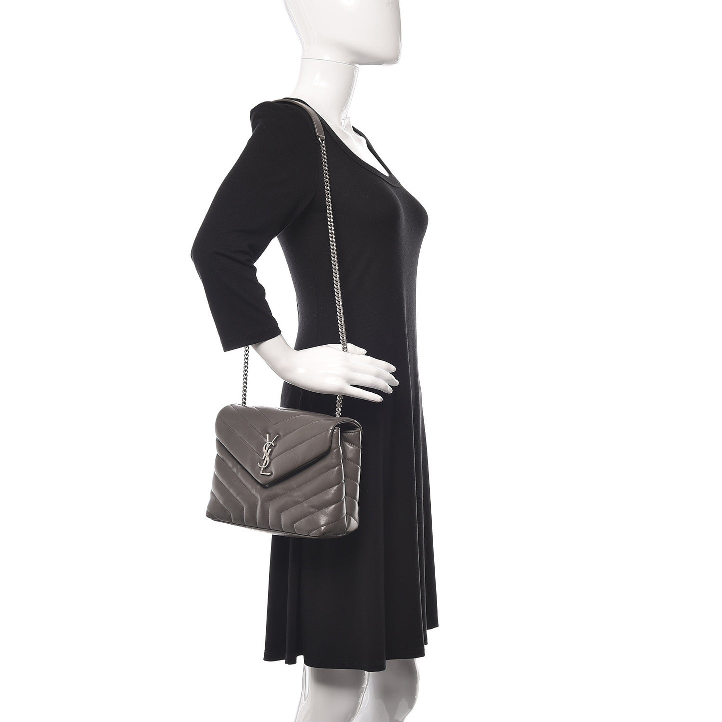 Calfskin Y Quilted Monogram Small Loulou Chain Satchel Earth