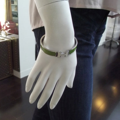 Hermes Enamel Clic Clac H Bracelet GM Vert Prairie 2 of 5