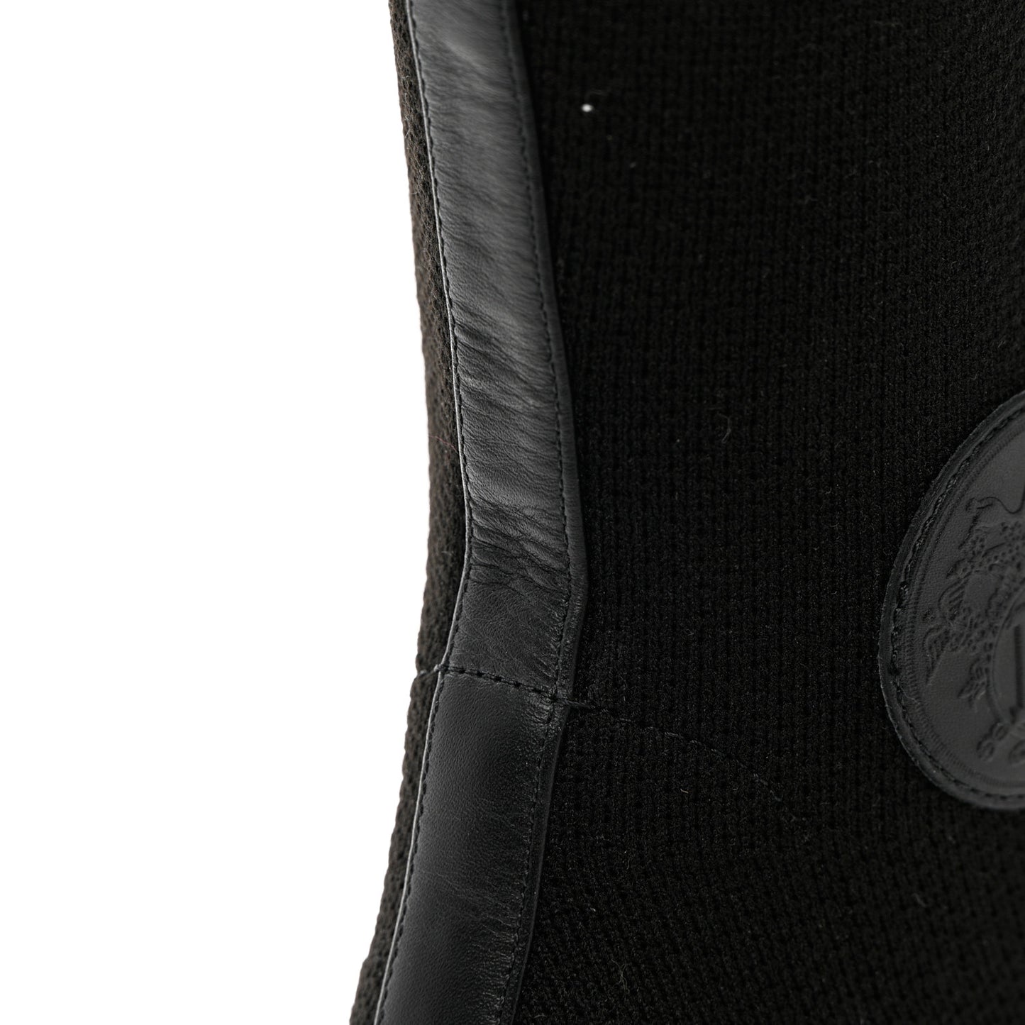 Knit Calfskin Fontaine 60 Boots 36.5 Black