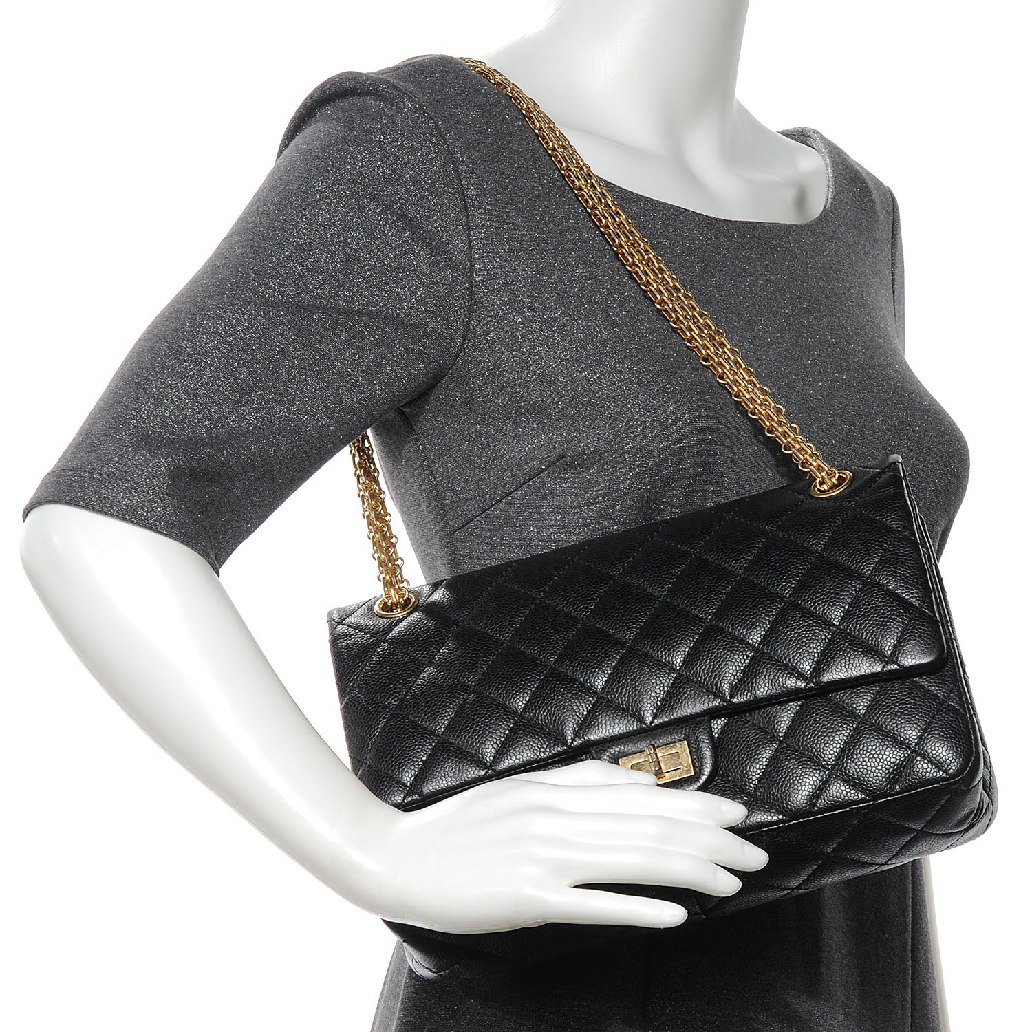 Chanel Caviar 2.55 Reissue 226 Flap Black 2 of 8