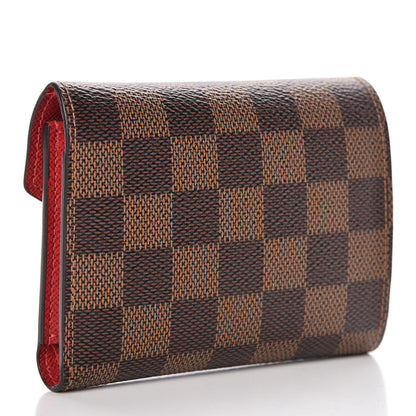 Louis Vuitton Damier Ebene Victorine Wallet Red 3 of 8