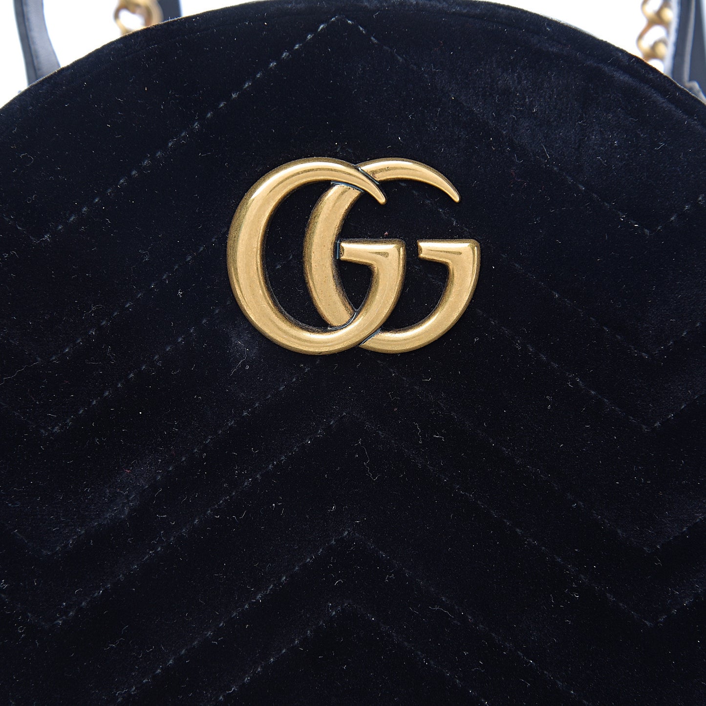 Velvet Matelasse GG Marmont Dome Backpack Black