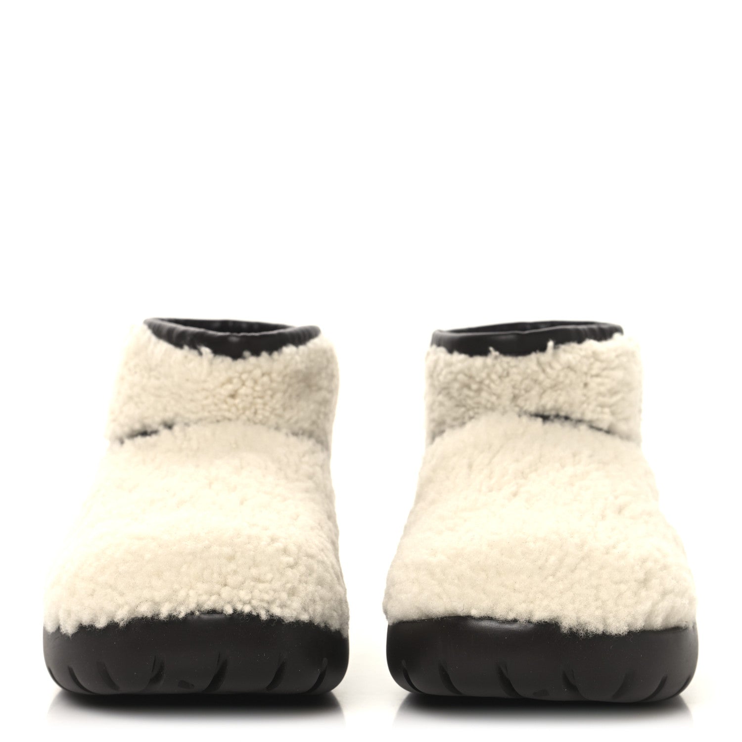 Bottega Veneta Shearling Snap Ankle Boots 40 White 3 of 8