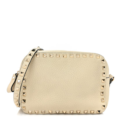 Valentino Garavani Grained Calfskin Rockstud Camera Crossbody Bag Ivory 1 of 12