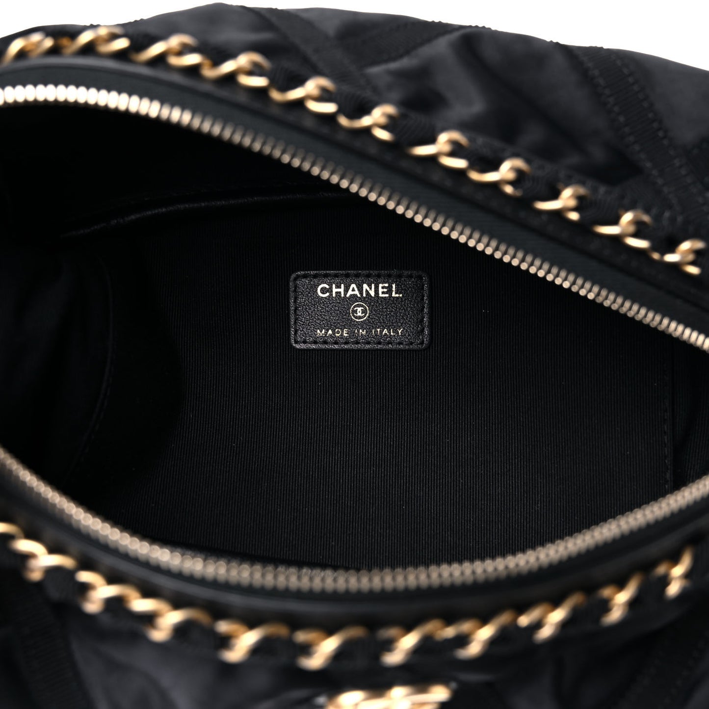 Nylon Grosgrain Lifestyle Pouch With Sleep Mask Black