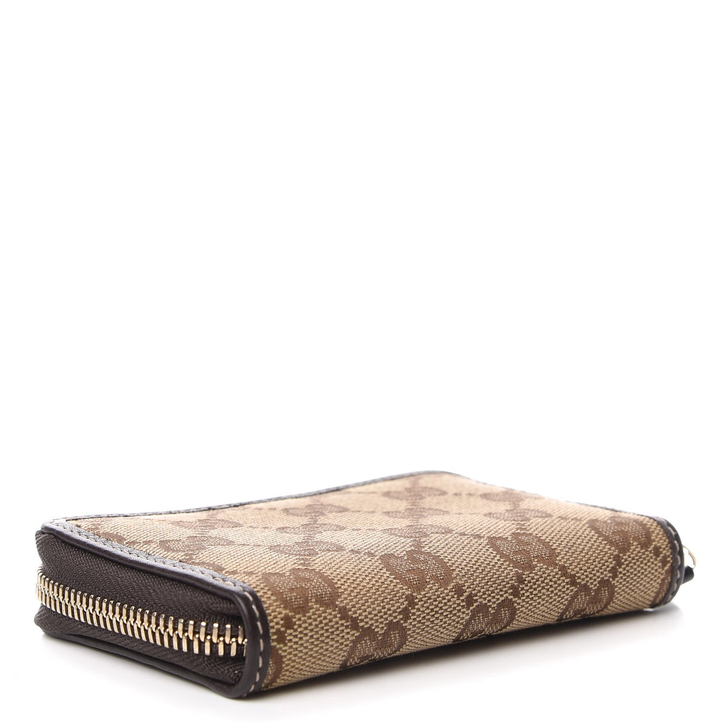 Monogram Zip Around Card Case Brown
