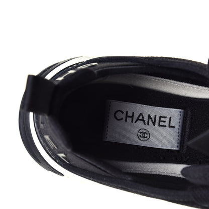 Chanel Velvet Calfskin Mixed Fibers CC Sneakers 36.5 Black 6 of 8