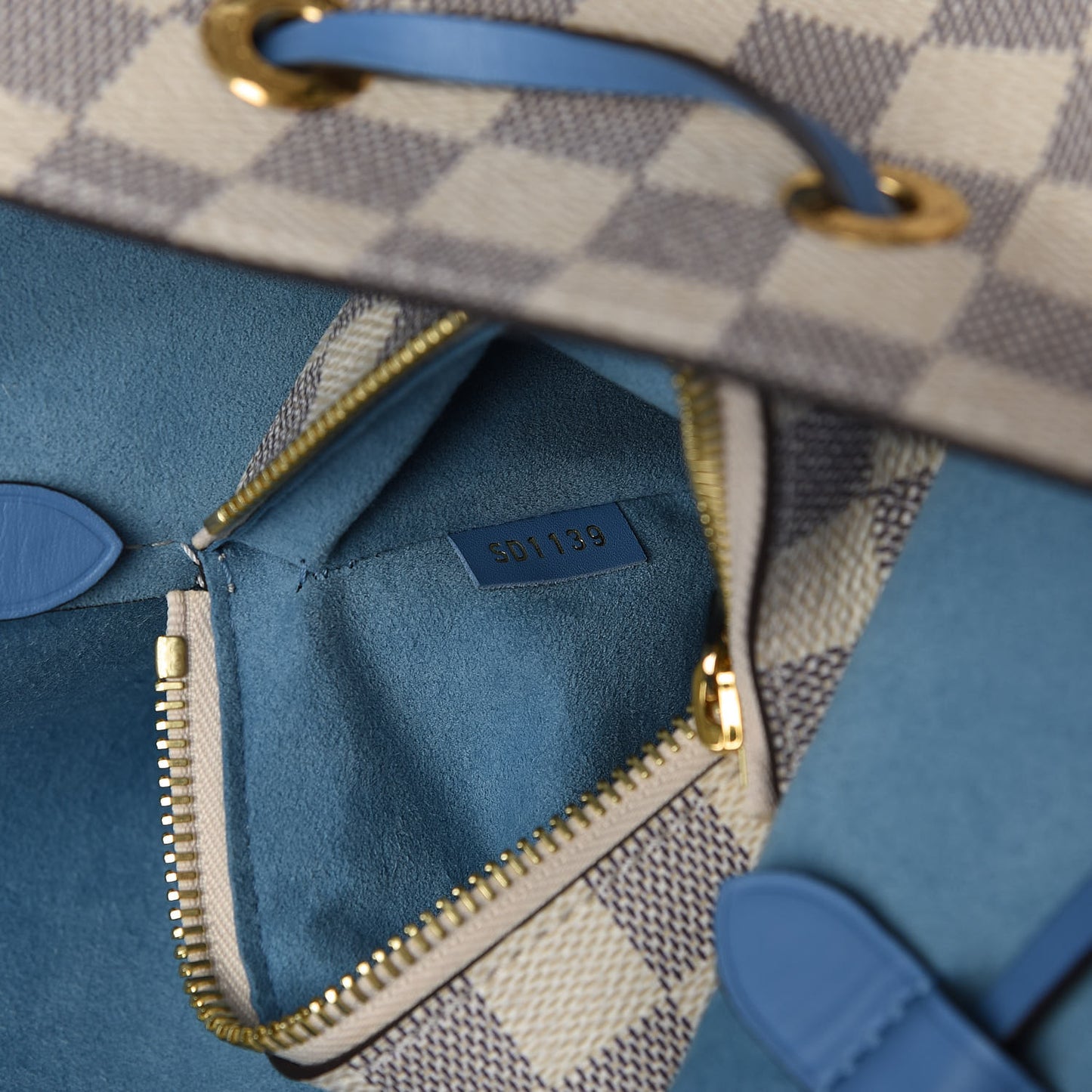 Damier Azur Neonoe MM Bleuet