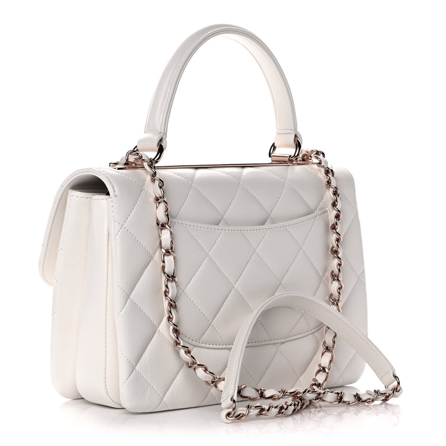 Chanel Lambskin Quilted Small Trendy CC Dual Handle Flap Bag White 2 of 13