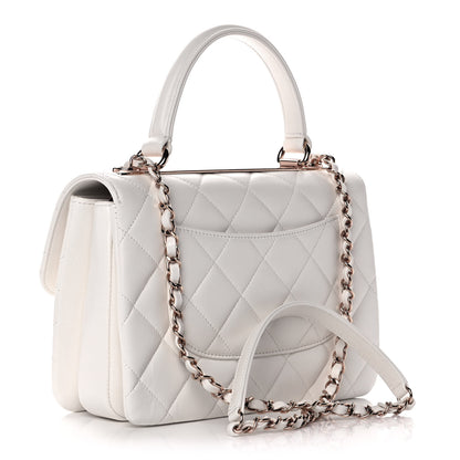 Chanel Lambskin Quilted Small Trendy CC Dual Handle Flap Bag White 2 of 13