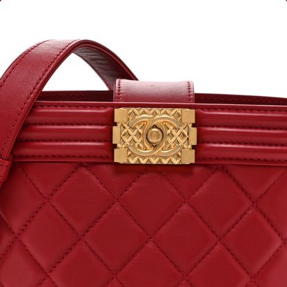 Chanel Calfskin Quilted Boy Bucket Bag Red 8 of 10