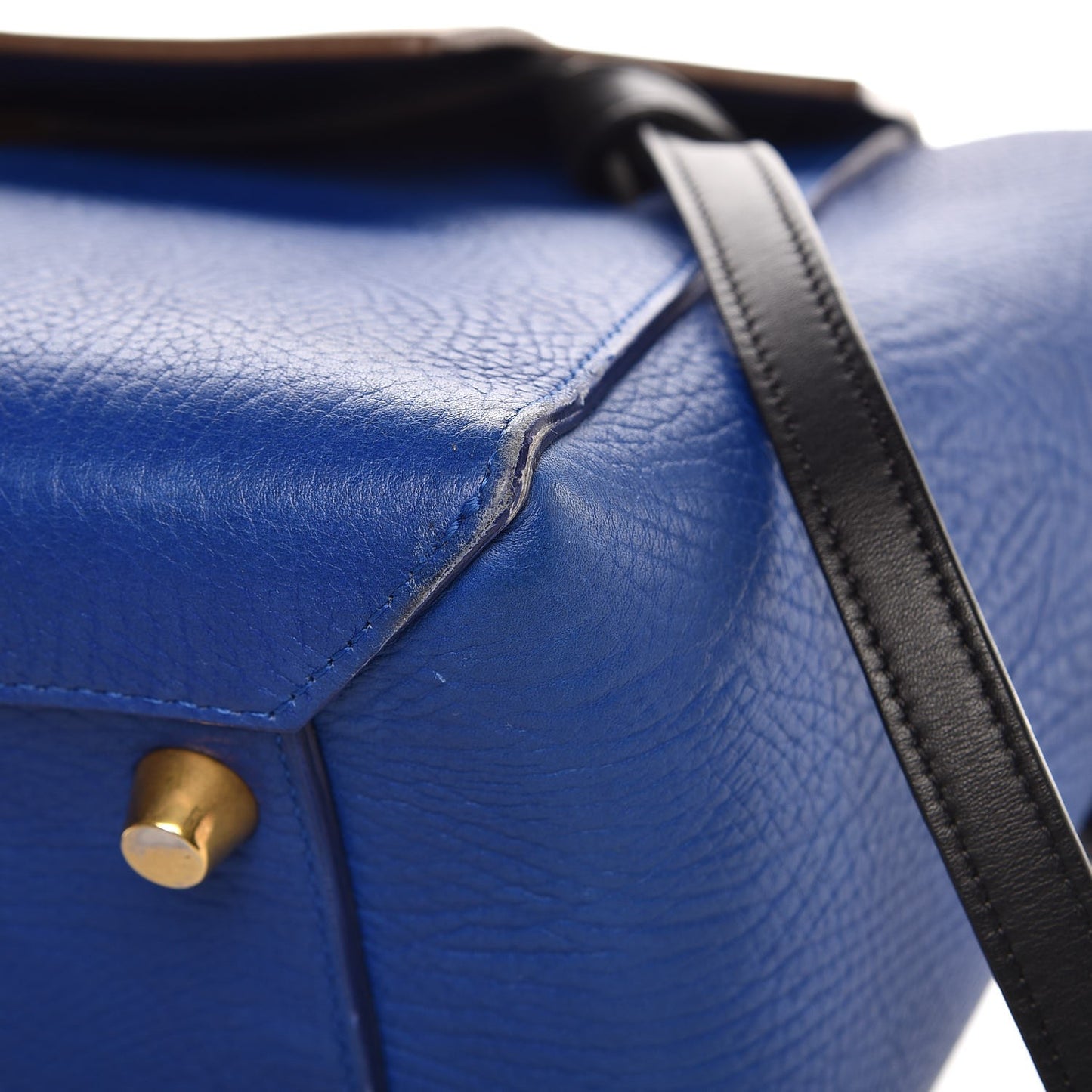 Elephant Calfskin Mini Tri-Color Belt Bag Indigo
