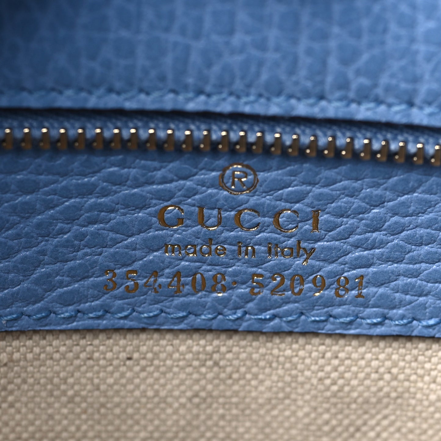 Dollar Calfskin Small Swing Tote Mineral Blue
