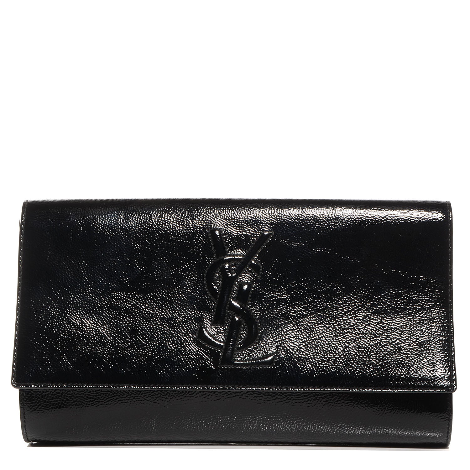 Saint Laurent Patent Monogram Large Belle De Jour Clutch Black 1 of 7
